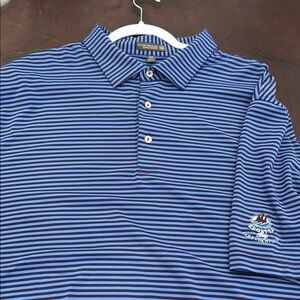 Peter Millar Blue Striped Men's Polo Shirt